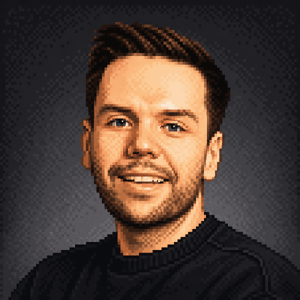 Pixel-art portrait of Daniel May