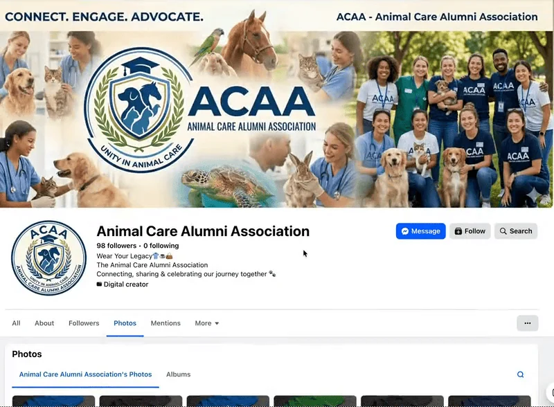 Scrolling through the Facebook page behind the operation: hundreds of templated t-shirt mockups, each generated for a different small institution